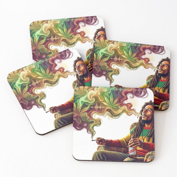 Item preview, Bob Marley Style Reggae Art - Psychedelic Smoking Vibes designed and sold by TailTraceDesign.