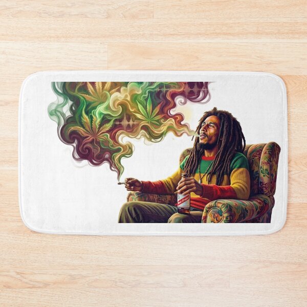 Item preview, Bob Marley Style Reggae Art - Psychedelic Smoking Vibes designed and sold by TailTraceDesign.