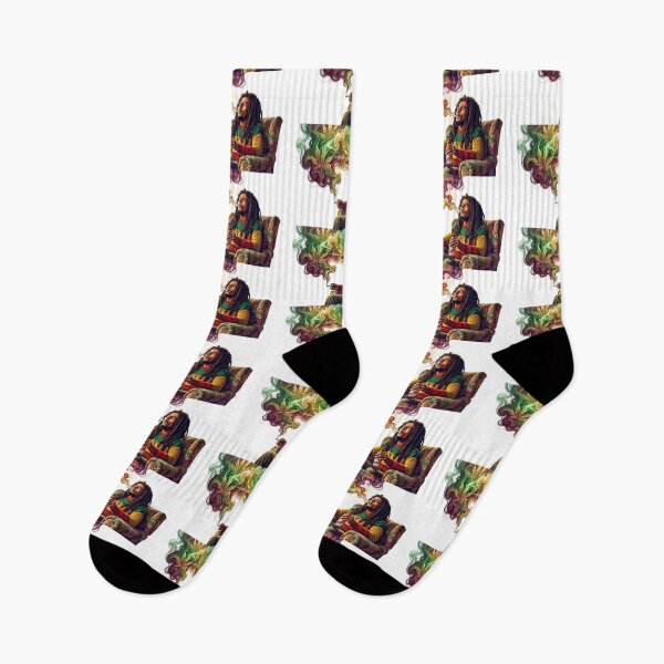 Item preview, Bob Marley Style Reggae Art - Psychedelic Smoking Vibes designed and sold by TailTraceDesign.