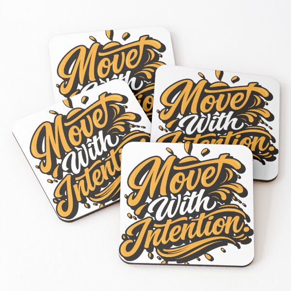 Item preview, Move With Intention Motivational Typography Design designed and sold by GrandMotto.