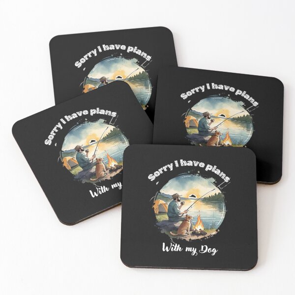 Item preview, Funny Fishing With Dog Camping Watercolor - Sorry I Have Plans With My Dog Quote" designed and sold by paws-peaks-adv.