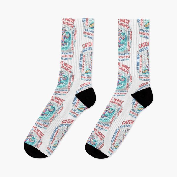 Item preview, Catch The Wave Colorful Unicorn Surfing Rainbow Aesthetic designed and sold by TailTraceDesign.