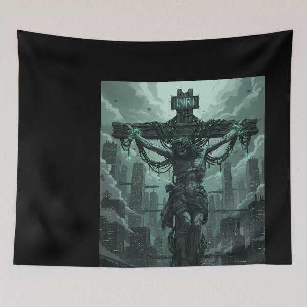 Item preview, Cyberpunk Jesus on Cross designed and sold by MASONa03.