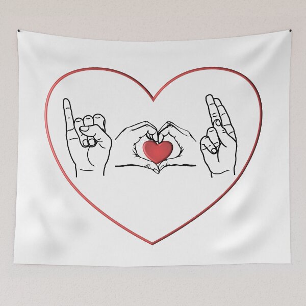 Item preview, ASL I Love U in a Heart designed and sold by m2inspiration.