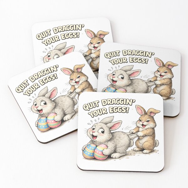 Item preview, Funny Easter Bunny Quit Draggin Your Eggs – Silly Easter Rabbit Shirt designed and sold by Sunny Flamingo Studio.