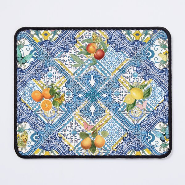 Item preview, Mediterranean Blue Tiles & Italian oranges, lemons and Citrus fruit – Amalfi Summer Vibes designed and sold by Bloomery Decor.