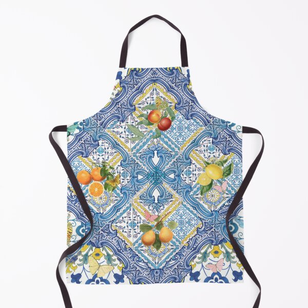 Item preview, Mediterranean Blue Tiles & Italian oranges, lemons and Citrus fruit – Amalfi Summer Vibes designed and sold by Bloomery Decor.