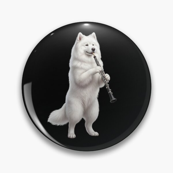 Item preview, Samoyed Playing Oboe Player Oboist Dog Lover designed and sold by DoodleTortle.