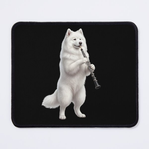 Item preview, Samoyed Playing Oboe Player Oboist Dog Lover designed and sold by DoodleTortle.