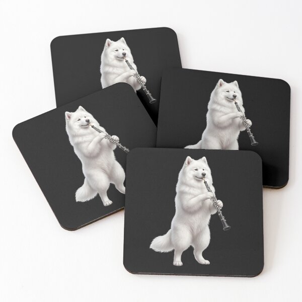Item preview, Samoyed Playing Oboe Player Oboist Dog Lover designed and sold by DoodleTortle.