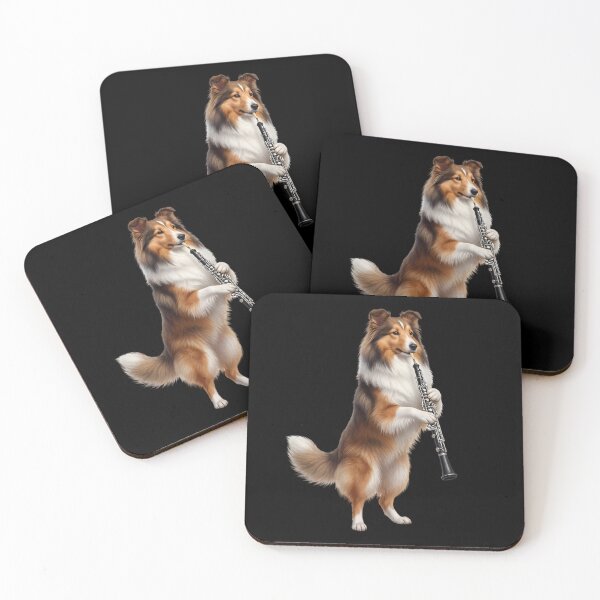Item preview, Shetland Sheepdog Playing Oboe Player Oboist Dog Lover designed and sold by DoodleTortle.