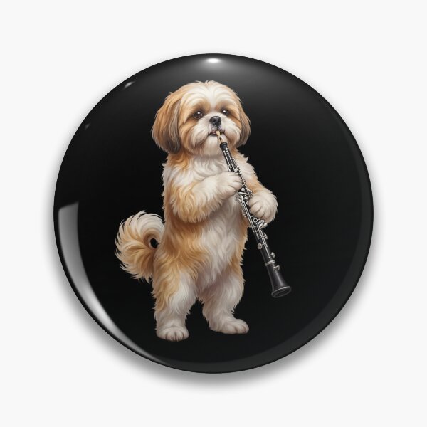 Item preview, Shih Tzu Playing Oboe Player Oboist Dog Lover designed and sold by DoodleTortle.