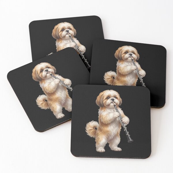 Item preview, Shih Tzu Playing Oboe Player Oboist Dog Lover designed and sold by DoodleTortle.