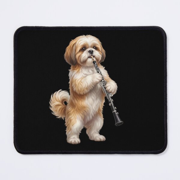 Item preview, Shih Tzu Playing Oboe Player Oboist Dog Lover designed and sold by DoodleTortle.