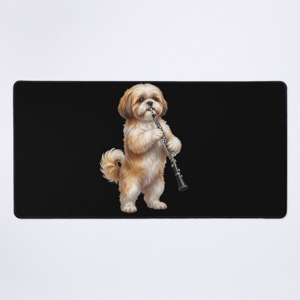 Item preview, Shih Tzu Playing Oboe Player Oboist Dog Lover designed and sold by DoodleTortle.
