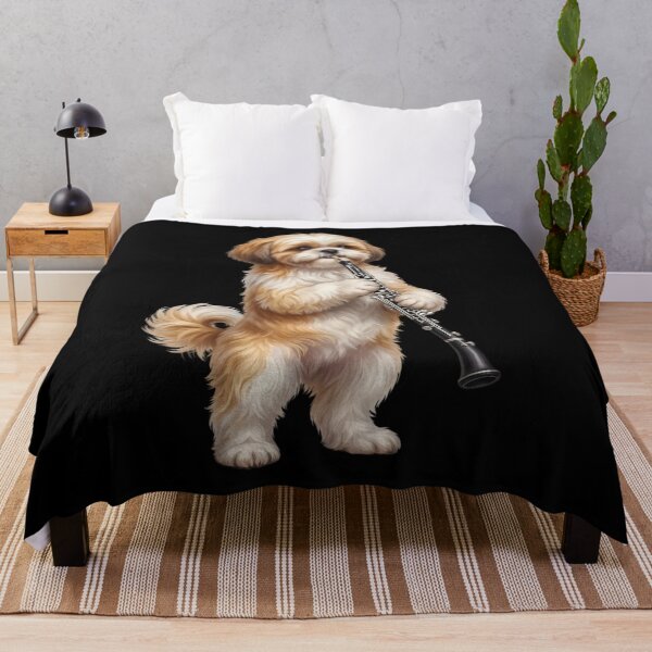 Item preview, Shih Tzu Playing Oboe Player Oboist Dog Lover designed and sold by DoodleTortle.
