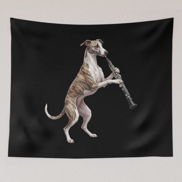 Item preview, Whippet Playing Oboe Player Oboist Dog Lover designed and sold by DoodleTortle.