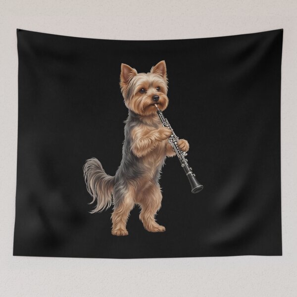 Item preview, Yorkshire Terrier Playing Oboe Player Oboist Dog Lover designed and sold by DoodleTortle.