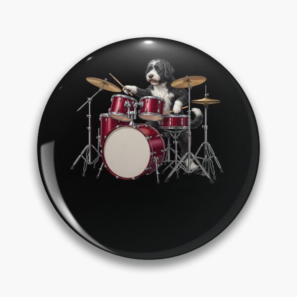 Item preview, Portuguese Water Dog Playing Drum Kit Drummer Dog Lover designed and sold by TerryConnells.