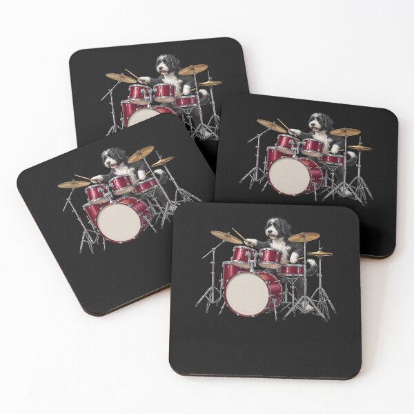 Item preview, Portuguese Water Dog Playing Drum Kit Drummer Dog Lover designed and sold by TerryConnells.