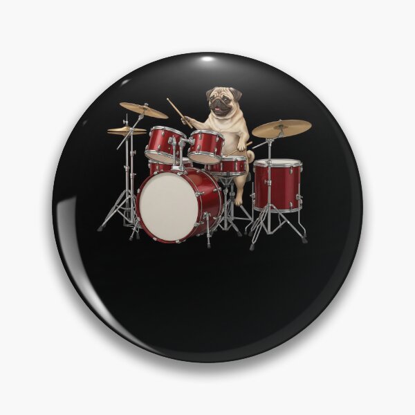 Item preview, Pug Playing Drum Kit Drummer Dog Lover designed and sold by TerryConnells.