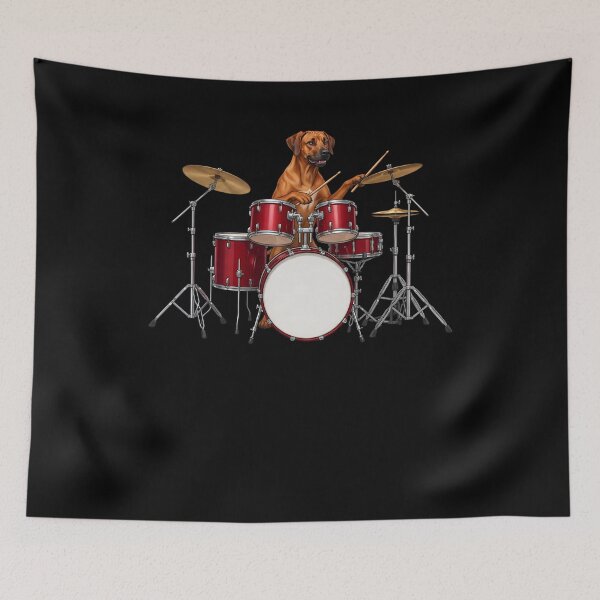 Item preview, Rhodesian Ridgeback Playing Drum Kit Drummer Dog Lover designed and sold by TerryConnells.
