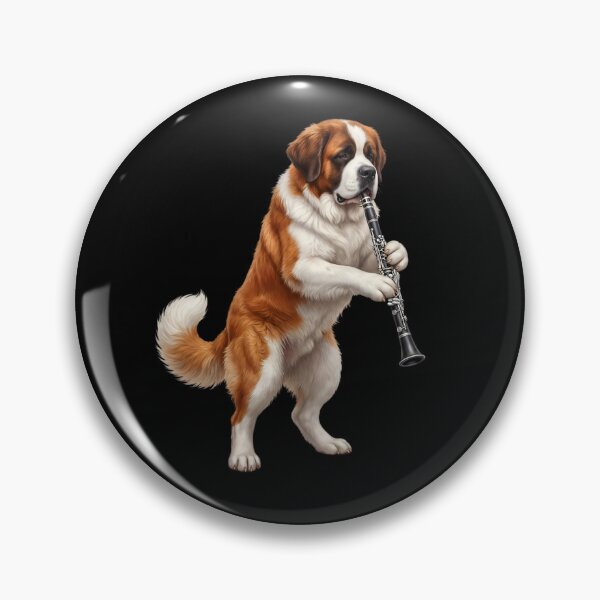 Item preview, Saint Bernard Playing Clarinet Player Clarinetist Dog Lover designed and sold by TerryConnells.