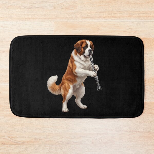 Item preview, Saint Bernard Playing Clarinet Player Clarinetist Dog Lover designed and sold by TerryConnells.