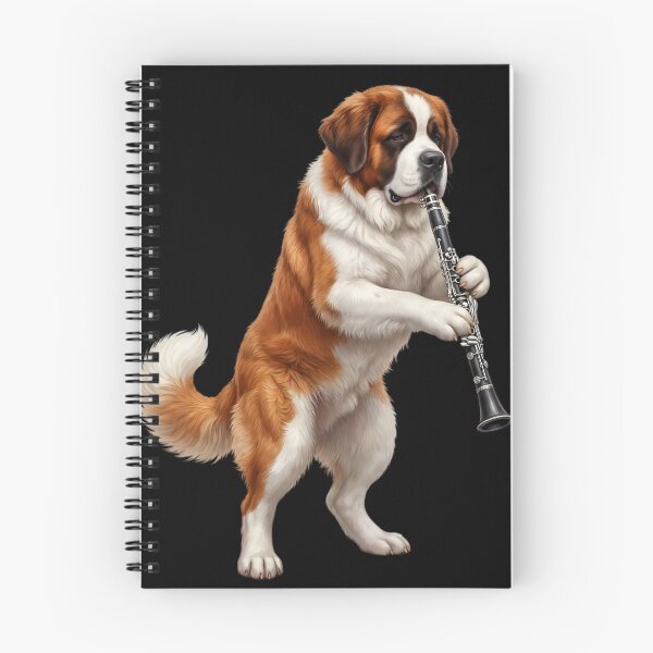 Item preview, Saint Bernard Playing Clarinet Player Clarinetist Dog Lover designed and sold by TerryConnells.