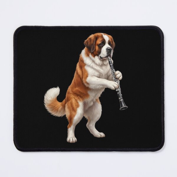 Item preview, Saint Bernard Playing Clarinet Player Clarinetist Dog Lover designed and sold by TerryConnells.