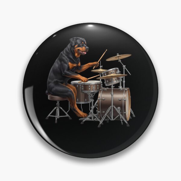 Item preview, Rottweiler Playing Drum Kit Drummer Dog Lover designed and sold by TerryConnells.