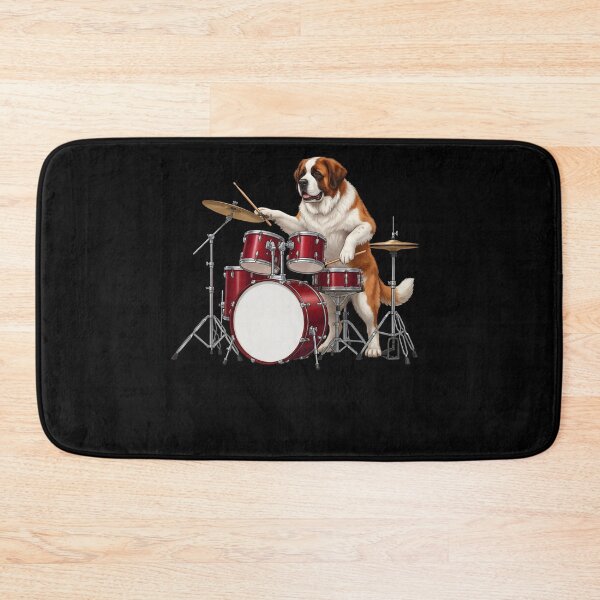 Item preview, Saint Bernard Playing Drum Kit Drummer Dog Lover designed and sold by TerryConnells.