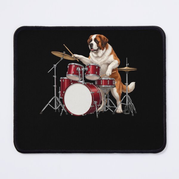 Item preview, Saint Bernard Playing Drum Kit Drummer Dog Lover designed and sold by TerryConnells.