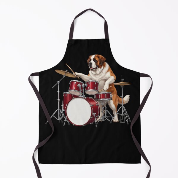 Item preview, Saint Bernard Playing Drum Kit Drummer Dog Lover designed and sold by TerryConnells.