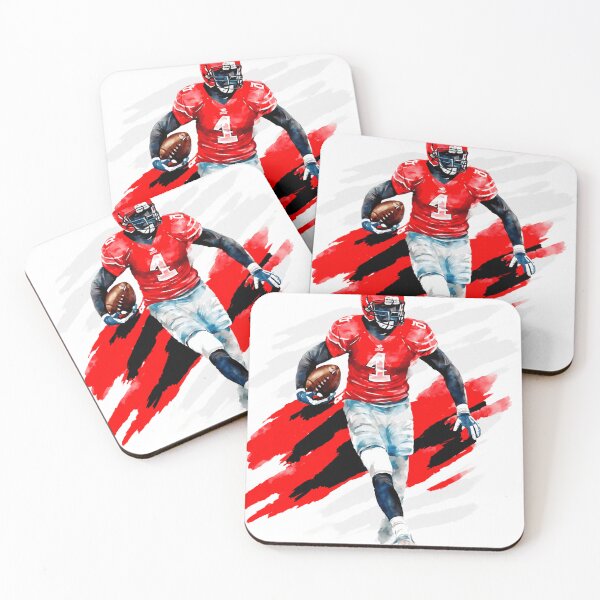 Artikelvorschau, Dynamische Aquarellzeichnung eines American-Football-Spielers entworfen und verkauft von LegatoDesigne.