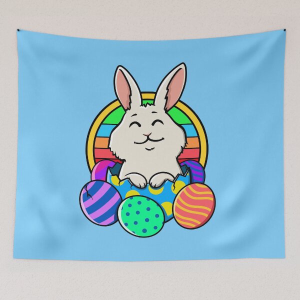 Item preview, Cute White Easter Bunny in Cracked Egg Shell designed and sold by Jesta Graphics.