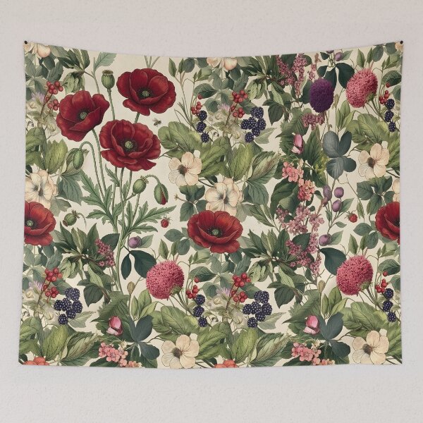 Item preview, Poppy Pattern Vintage Botanicals designed and sold by patterncrow.
