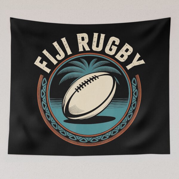 Item preview, Fiji Rugby Ball Island Vintage Sports Illustration designed and sold by GabrieSketcham.