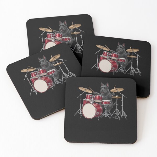 Item preview, Scottish Terrier Playing Drum Kit Drummer Dog Lover designed and sold by TerryConnells.