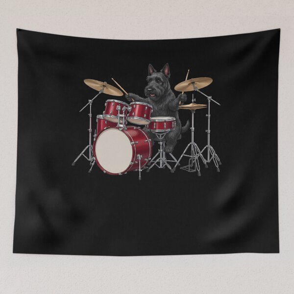 Item preview, Scottish Terrier Playing Drum Kit Drummer Dog Lover designed and sold by TerryConnells.