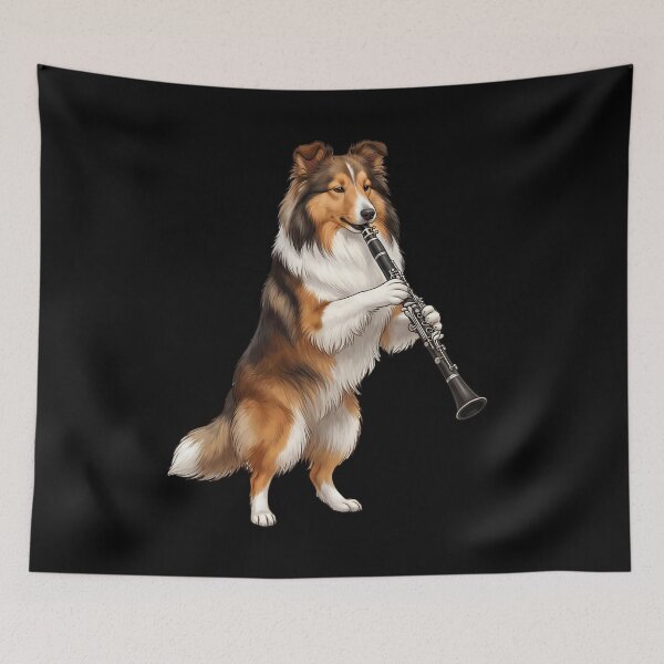 Item preview, Shetland Sheepdog Playing Clarinet Player Clarinetist Dog Lover designed and sold by TerryConnells.