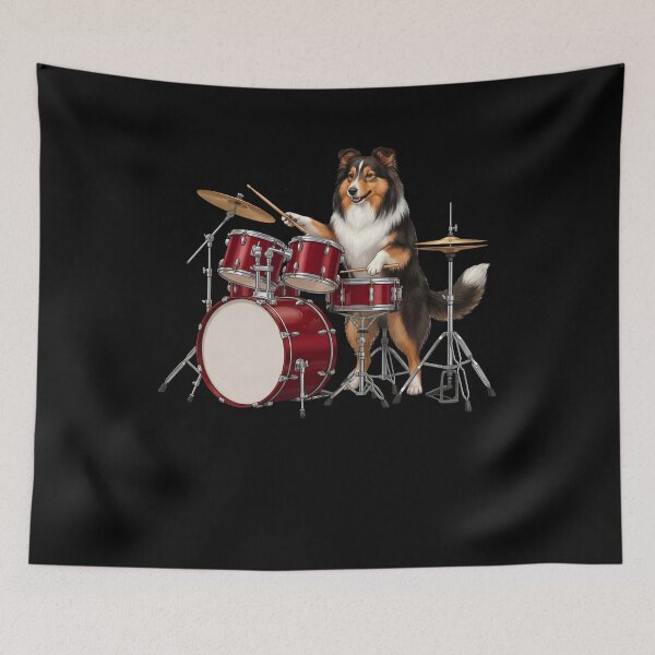 Item preview, Shetland Sheepdog Playing Drum Kit Drummer Dog Lover designed and sold by TerryConnells.