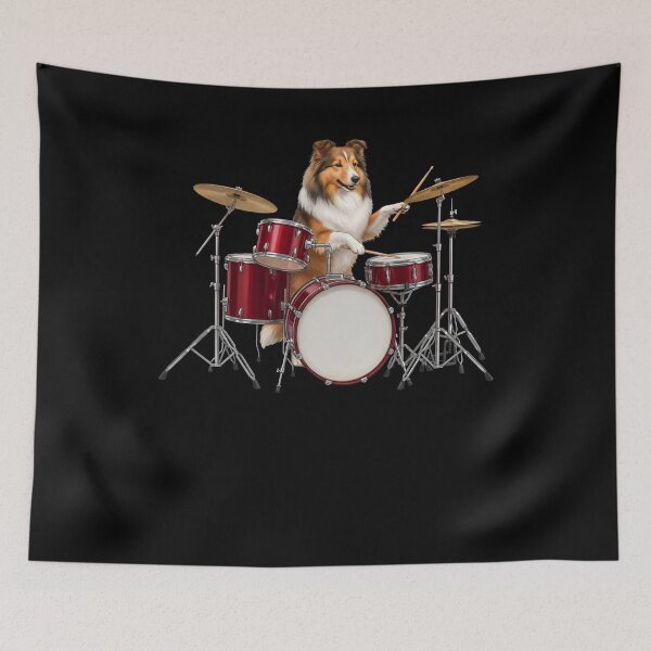 Item preview, Shetland Sheepdog Playing Drum Kit Drummer Dog Mom designed and sold by TerryConnells.