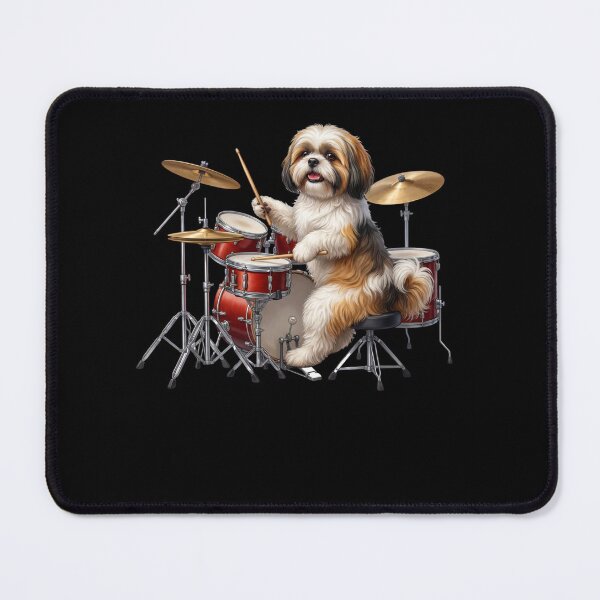 Item preview, Shih Tzu Playing Drum Kit Drummer Dog Lover designed and sold by TerryConnells.