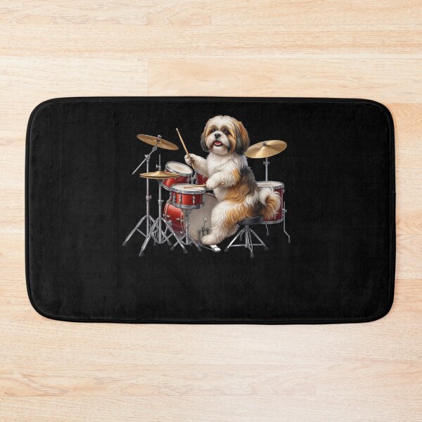 Item preview, Shih Tzu Playing Drum Kit Drummer Dog Lover designed and sold by TerryConnells.