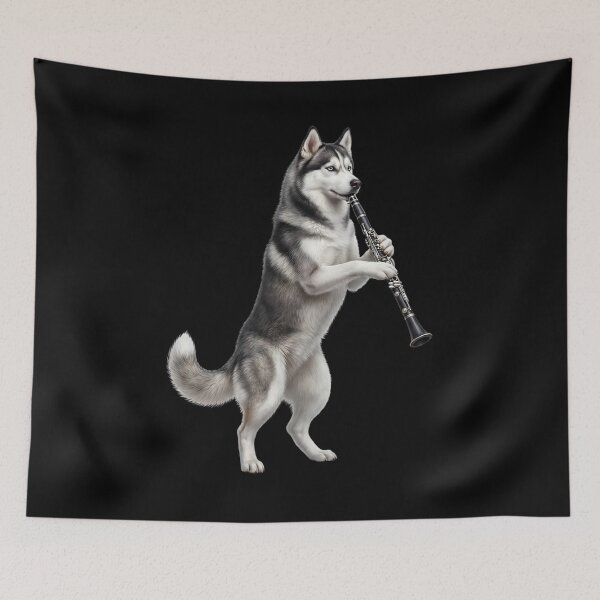 Item preview, Siberian Husky Playing Clarinet Player Clarinetist Dog Lover designed and sold by TerryConnells.