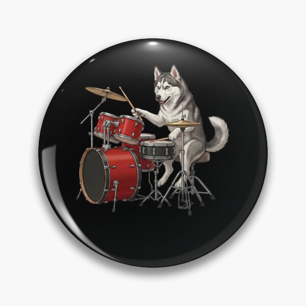 Item preview, Siberian Husky Playing Drum Kit Drummer Dog Lover designed and sold by TerryConnells.