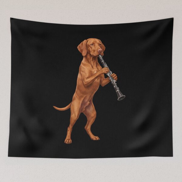Item preview, Vizsla Playing Clarinet Player Clarinetist Dog Lover designed and sold by TerryConnells.