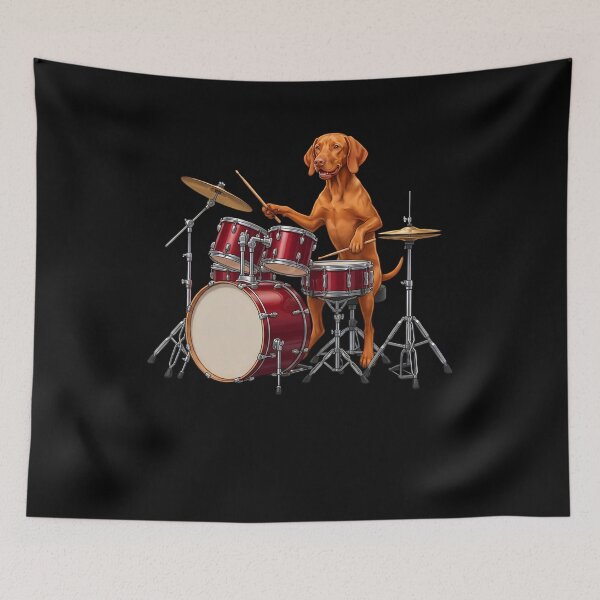 Item preview, Vizsla Playing Drum Kit Drummer Dog Lover designed and sold by TerryConnells.