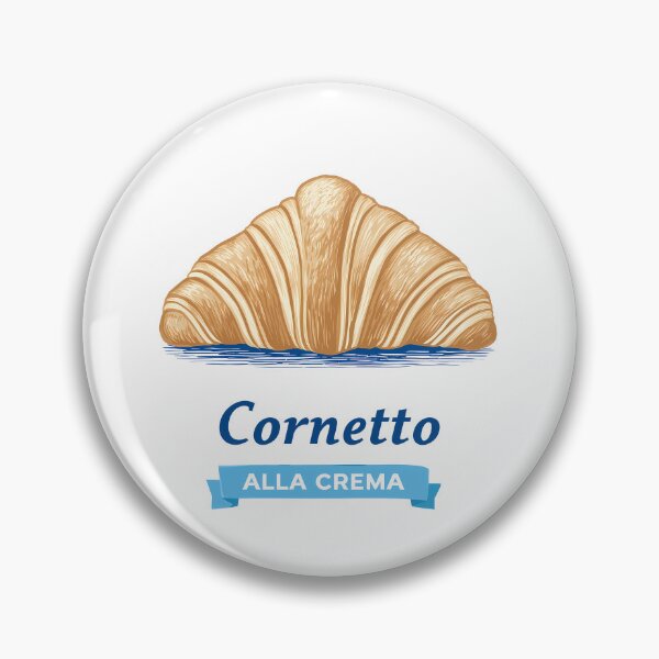 Item preview, Cornetto Alla Crema Croissant Italiano Icono Mínimo designed and sold by BobaBunny76.